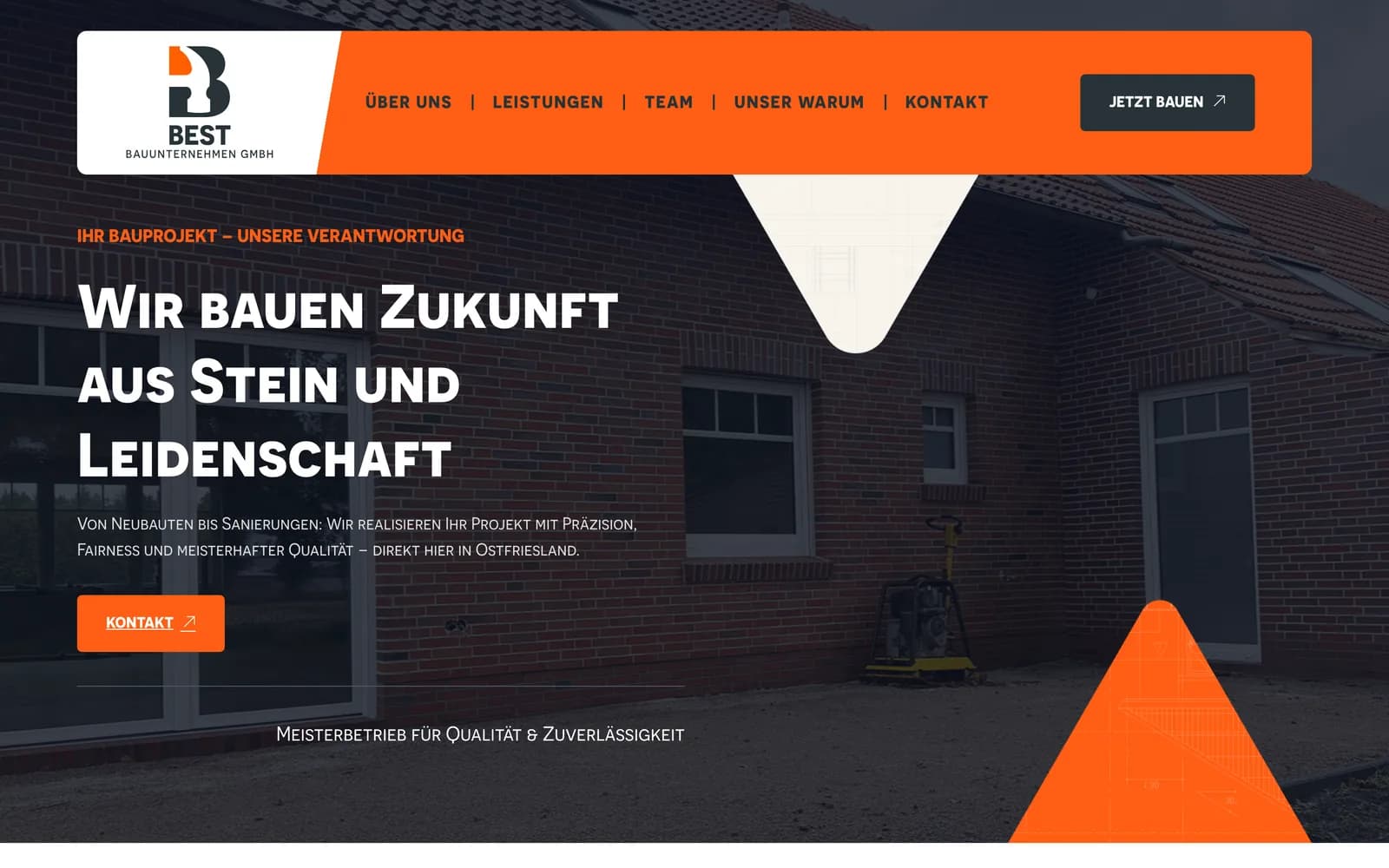 Best Bauunternehmen GmbH — Website, Desktop-Ansicht