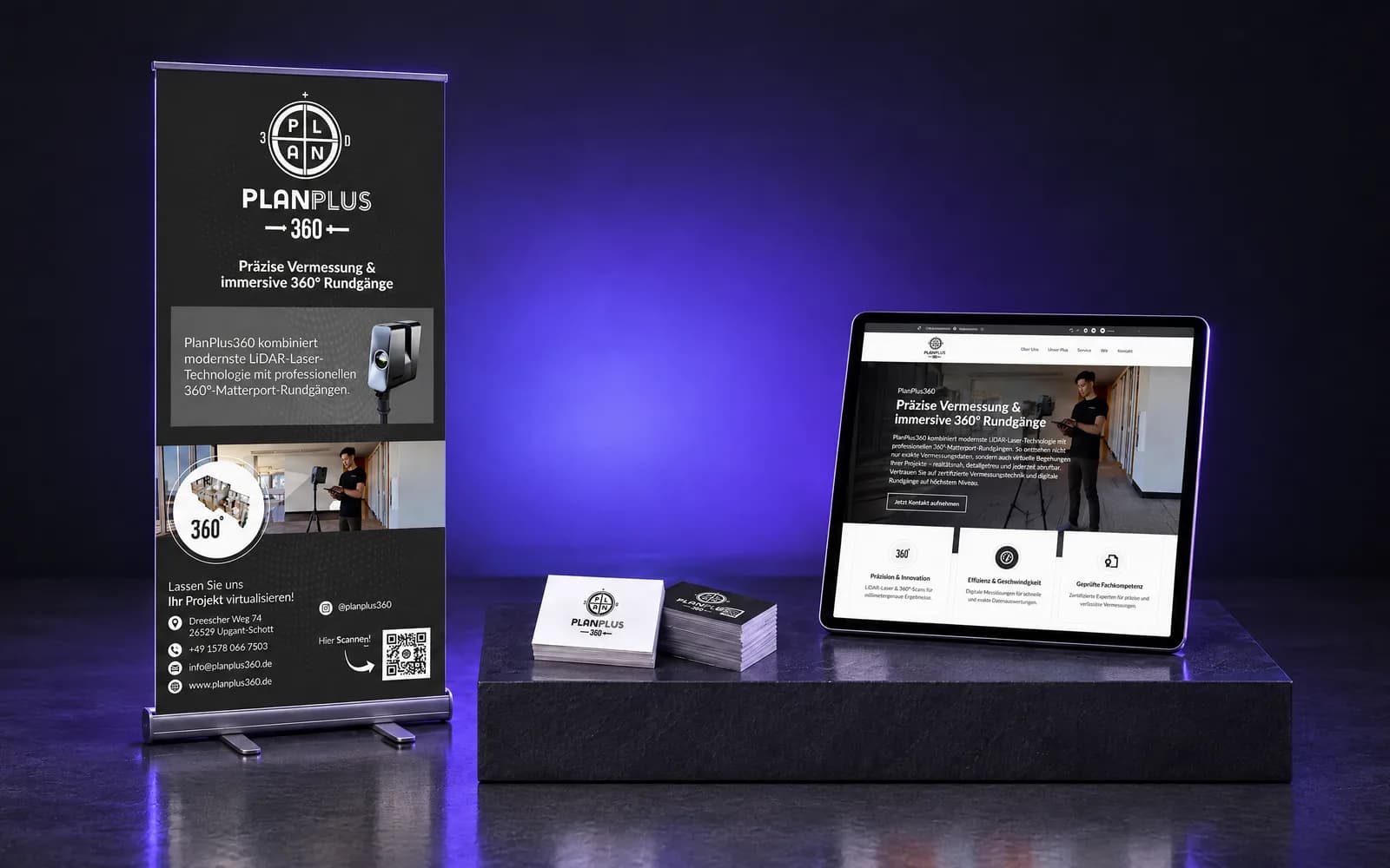 PlanPlus360: Print und Website für 3D-Vermessung, dazu die IT-Betreuung