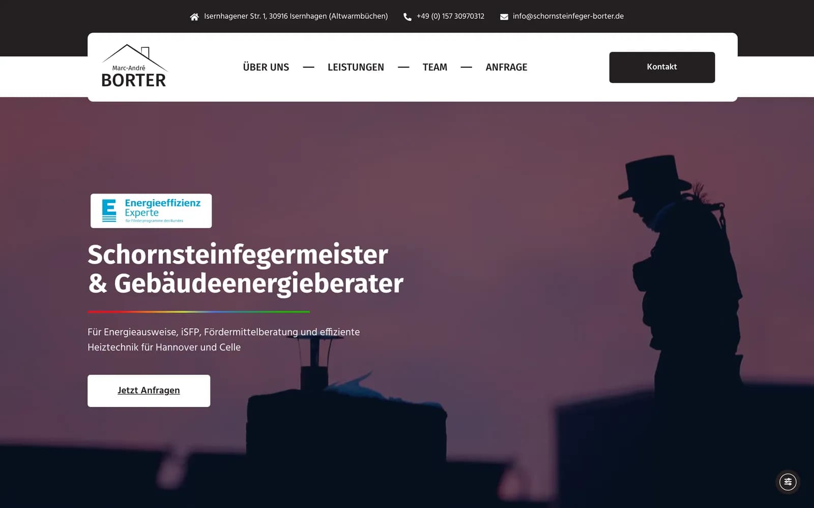 Marc-André Borter — Website, Desktop-Ansicht